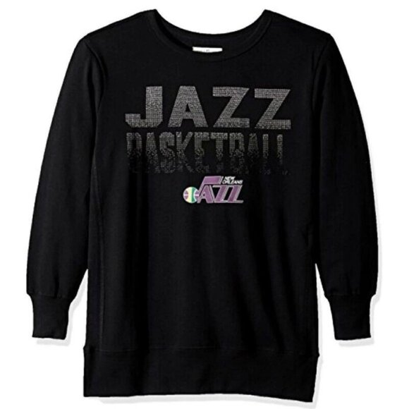 NBA Throwback New Orleans Jazz Womens Size 2XL Showtime Pullover Sweater Black - Picture 1 of 5